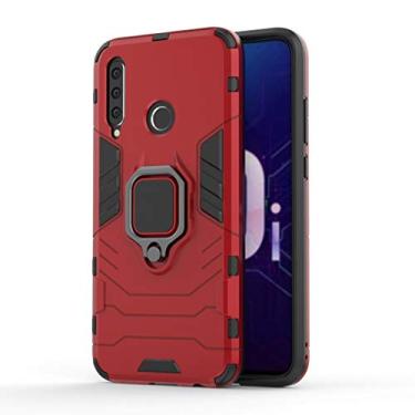 Imagem de HONGYAN Capa de telefone Case de proteção à prova de choque PC + TPU com suporte de anel magnético para Huawei Honor 10i Capa protetora