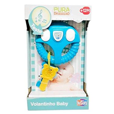 Imagem de Brinquedo Para Bebe Volantinho Baby Chaveiro Som e Luz Azul