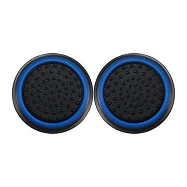 Imagem de 1 Par de Grips Compatível com controle Joystick Playstation 3 4 5 PS3 PS4 PS5 Xbox One S X Series S X Nintendo Wii U Protetora Anti Derrapante Silicone Proteção do Botão Analógico (Azul Escuro)