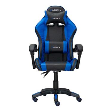 Imagem de Cadeira Gamer Escritório Reclinável Racer-X Modelo Comfort Preta e Azul