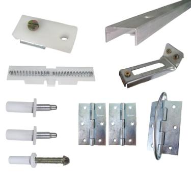 Imagem de Kit Ferragens p/Porta Camarão Com Dobradiça - 80 cm Natural - Alfer - KTC-308DN