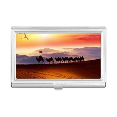 Imagem de Flag Journey – Porta-cartões de visita com estampa de camelo e deserto