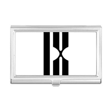 Imagem de Carteira com compartimento para cartões de visita com algarismos romanos Nine em silhueta preta