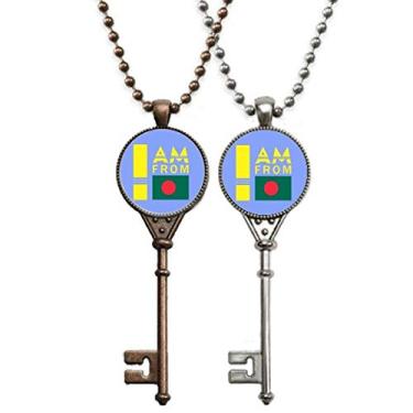 Imagem de OFFbb-USA I Am from Bangladesh Art Deco Presente Fashion Chaveiro Pingente Joias Decoração de Casal