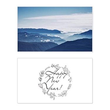 Imagem de Mountains Sky Sunshine Clouds Nature New Year Festival Cartão de felicitações Bless Message Present