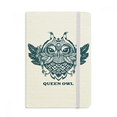 Imagem de Caderno com estampa de coruja da rainha em tecido com capa dura e diário clássico
