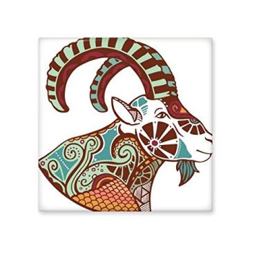 Imagem de Signo Capricórnio Constelação do Zodíaco Padrão Ilustração Bisque Azulejos de Cerâmica para Decoração de Banheiro Cozinha Pisos de Parede