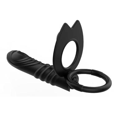Imagem de Vibrador Feminino 10 Frequências Dupla Penetração Ponto G e Plug Anal Estimulador Sexual (Preto)