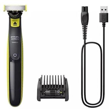 Imagem de Philips Norelco Aparador elétrico OneBlade QP2724/70 com sistema de proteção dupla, pente ajustável 5 em 1 e lâmina 360 inovadora