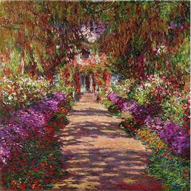 Imagem de Santhatela - Caminho do Jardim de Monet de Claude Monet - 30x30 - Tela Canvas para Quadro