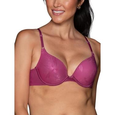 Imagem de Vanity Fair Sutiã push-up feminino Ego Boost, adiciona até um tamanho de bojo completo, sutiãs push up com aro para mulheres, Jacquard Wild Berry, 38B