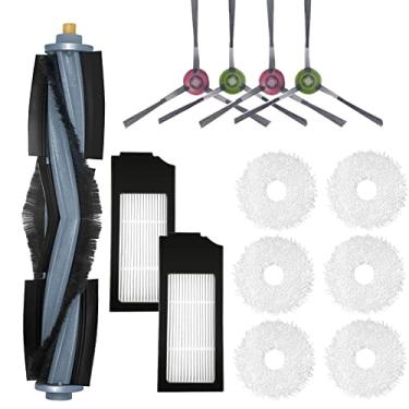 Imagem de Kits de substituição de acessórios compatíveis com ECOVACS DEEBOT X1 Omni / X1 TURBO Robot Vacuum, 1 escova principal, 4 escovas laterais, 2 filtros, 6 peças de reposição para esfregão