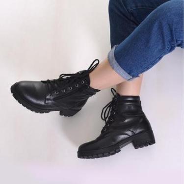 Imagem de Bota Coturno Feminina Couro Tratorada Chelsea Confort Flex-Feminino
