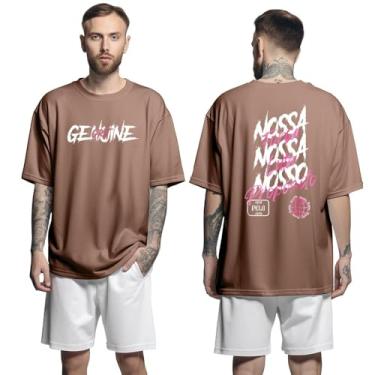 Imagem de Camisa Camiseta Oversized Streetwear Genuine Grit Masculina Larga 100% Algodão 30.1 Certo Pelo Certo - Marrom - M