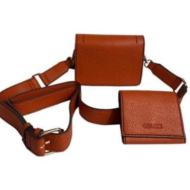Imagem de Bolsa Feminina Colcci Double Bag Textura Laranja-Feminino