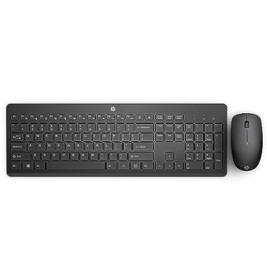 Imagem de Combo de Teclado e Mouse Ergonômico Sem Fio HP 230 - com Dongle USB Wireless, Digitação Silenciosa, Design Elegante, Até 12 Meses de Bateria, Layout BR, Preto (18H24AA#AC4)