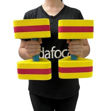 Imagem de Genérico, Par Halteres Aquáticos Hidroginástica em EVA DF1107-AM 3 à 4kg Amarelo e Vermelho Dafoca Sports