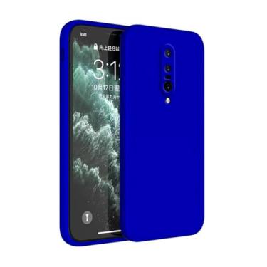 Imagem de Capa de telefone simples e lisa para oneplus 7t 7 pro 7pro, cor doce, silicone líquido, luxo, capa quadrada, azul klein, para oneplus 7 pro