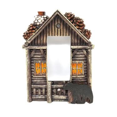 Imagem de Capa de interruptor de balancim simples cabine aconchegante estilo cabana decoração de casa