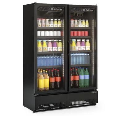 Imagem de Expositor Vertical Linha Carbono 2 Portas Gcvr950cb Gelopar Refrigerador 957 Litros All Black 220v