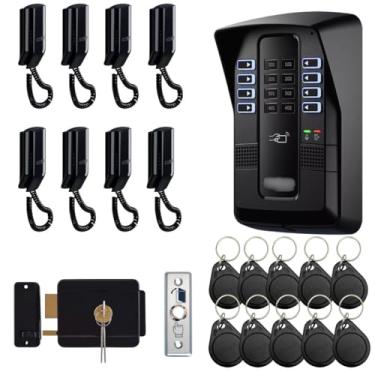 Imagem de Porteiro Coletivo Interfone 8 Pontos Black Collective Eletronico 10 Chaveiros e Fechadura e Tags Intelbras