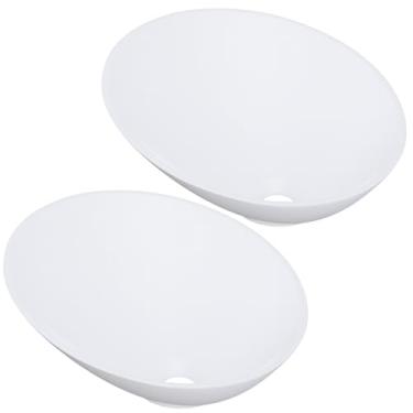 Imagem de Kit 02 Cubas de Apoio Meia Lua Para Banheiro Lavabo C01 BM38W Branco Matte Fosca - Lyam