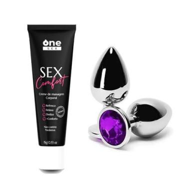 Imagem de Kit Plug Anal Tamanho P E Gel Lubrificante Anal Sex Comfort - One Sex
