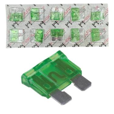 Imagem de Fusível Lâmina Automotivo Cartela com 10 unidades Hikari, 30A - Verde
