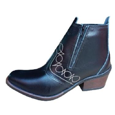 Imagem de Bota Country Masculina Botina Cowboy Rodeio Vaquejada Vaqueiro Cavalga