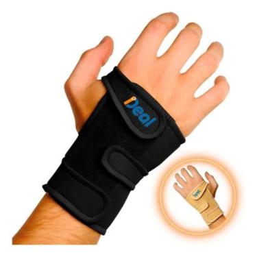 Imagem de Munhequeira Com Tala Órtese Punho Mão - Direito Preto G - Ideal Produt