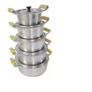 Imagem de Jogo De Panelas Alumínio Batido Fundido - 5 peça  - Arary