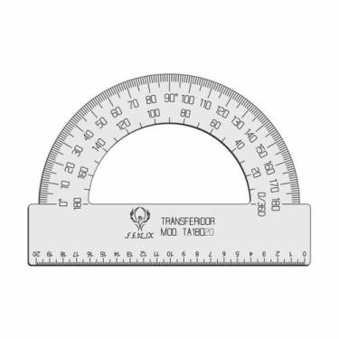 Imagem de Transferidor 180 20Cm Acrílico Transp Desenho Técnico Fenix