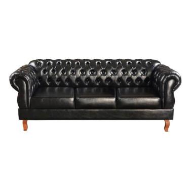 Imagem de Sofá Duquesa Chesterfield 3 Lugares Decoração Vintage Retrô Imperial -