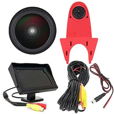 Imagem de Lente de 18 mm para carro, terceiro teto, lâmpada de freio, luz de freio, câmera de reserva de visão traseira, substituição para Crafter MAN TGE de veículo de transporte modificado de 2017 (com tela