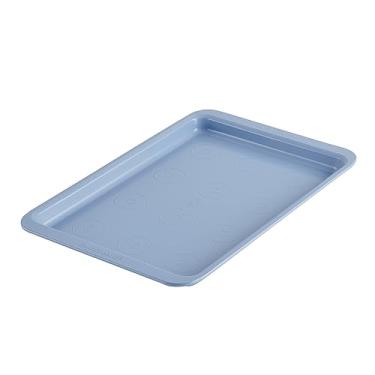 Imagem de Farberware Easy Solutions Assadeira antiaderente para biscoitos/assadeiras com zonas de queda e marcas de porção, 25 cm x 38 cm - azul