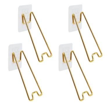 Imagem de Crapyt 4 peças de suporte de porta-retrato com cavalete adesivo traseiro para moldura de quadro, suporte de cavalete de papelão para moldura, exibição de imagem 12 cm × 2,5 cm dourado