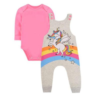 Imagem de Conjunto Jardineira e Body Inverno Menina - Kiiwi, Jar31 mescla, P