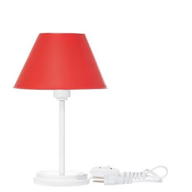 Imagem de Kit 2 Abajures Moderno Base Mdf Branca - megaplast, Vermelho