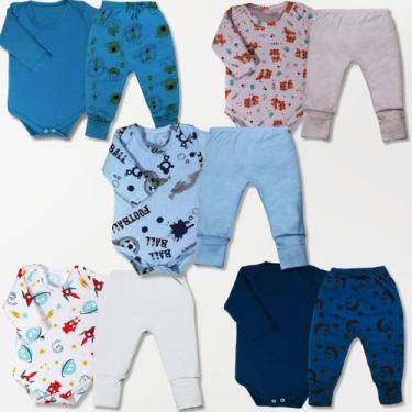Imagem de Kit 10 Peças Body E Mijão Manga Longa 100%algodão Menina - BEBE MALUCO