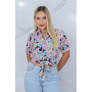 Imagem de Camisa Social Botão Divertida Unissex Margarida e Minnie - cs modas, S