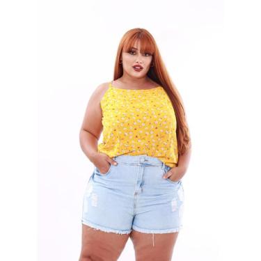 Imagem de Blusa Regata Básica Plus Size Viscose Estampa Floral - LE JULIE, G2, A