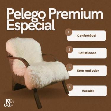Imagem de Pelego Natural de Ovelha Premium Raro 120cm x 75cm - JS PELES