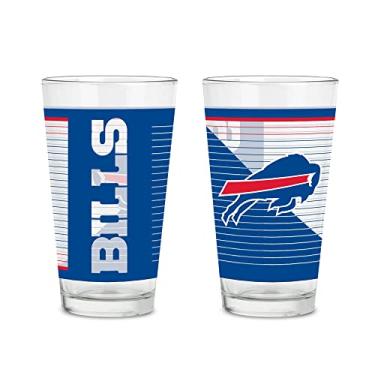 Imagem de Rico Industries Copos de cerveja NFL Football Buffalo Bills de 473 ml com logotipo impresso digitalmente, conjunto prático de 2 copos clássicos para beber, para fãs, lavável na lava-louças