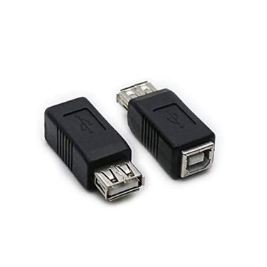 Imagem de rgzhihuifz Pacote com 2 conectores USB 2.0 AF/BF tipo A fêmea para conversor conector adaptador fêmea tipo B compatível com laptop computador rígido impressora câmera