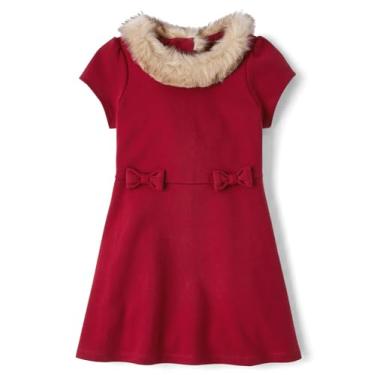 Imagem de Gymboree Vestidos elegantes de manga curta para bebês e meninas, Vermelho salsa, 5 Anos