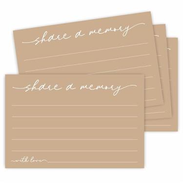 Imagem de Hsupl Cartões de memória Brown Share A, 30 peças de cartões de memorial de funeral minimalistas, celebração de aniversário, casamento, chá de bebê, formatura, aposentadoria, lembrancinha de festa e