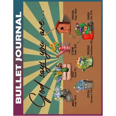 Imagem de Bullet Journal: God Says Vintage Gardening Dot Grid Paper, Invest few minutes daily to Physical, Mental and Emotional Health Planner, Record To Do ... Ruled 110 Pages Undated, Quotes on Every Page