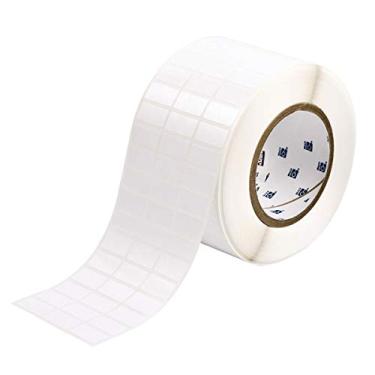 Imagem de Brady THT-5-483-10 2,5 cm de largura x 1,2 cm de altura, 8,5 cm de largura da teia, B-483 poliéster ultra agressivo, etiqueta branca impressa com acabamento brilhante (10.000 por rolo)