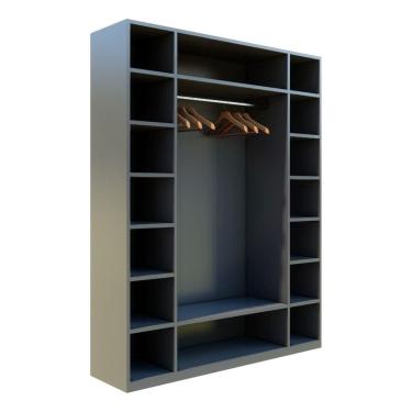 Imagem de Armário Colmeia 01 Cabideiro + Prateleiras + Nichos Expositor Preto Cód.102