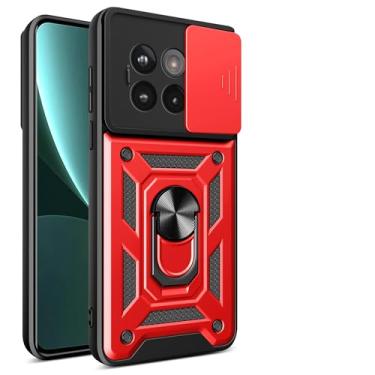 Imagem de Kukoufey Capa compatível com OnePlus Ace 5, com capa de lente de câmera deslizante compatível com OnePlus 13R 5G CPH2647 / Ace 5 Pro PKR110 capa vermelha